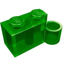 Hinge Brick 1 x 4 [Lower] / Trans-Green