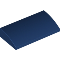 Lego Brick Curved 2 x 4 x 2/3 No Studs, with Bottom Tubes / Dark Blue