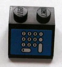 Slope 45 2 x 2 with Cash Register, White Number Pad on Blue Background Pattern (Sticker) - Sets 3825 / 3833