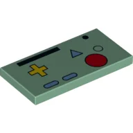 Tile 2 x 4 with BMO Controls [Adventure Time] Print / Sand Green
