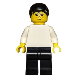 Soccer Player White Torso, Black Legs, Black Hair, Freckles