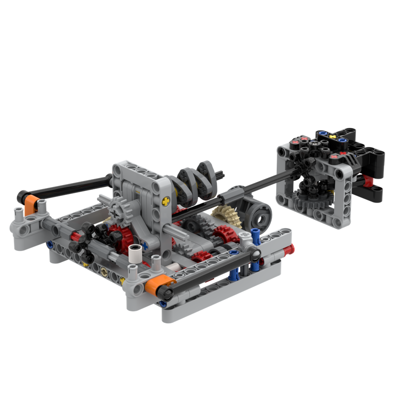 Lego 4 speeds Gearbox (flat design) + Paddle shifting