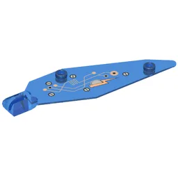 Wing Insectoid Small with Arm Hinge and Circuitry Print Right (Print on Top, Tip at Right, Logo at Back Edge) / Trans-Dark Blue