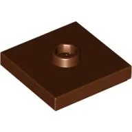 Plate Special 2 x 2 with Groove and Center Stud (Jumper) / Reddish Brown