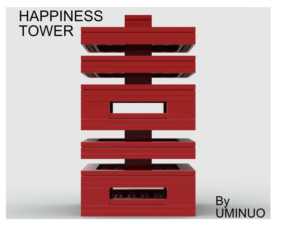 Lego Chinese Character ：Four Sides Happiness (Happiness Tower)