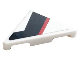Tile, Modified 2 x 2 Triangular with Red and Black Stripes Pattern Model Left Side (Sticker) - Set 76896