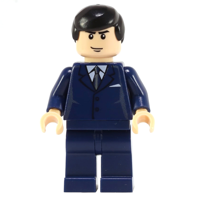 Lego Bruce Wayne, Dark Blue Suit, Black Hair