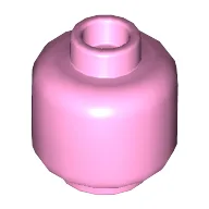 Minifig Head [Plain] [Hollow Stud] / Bright Pink