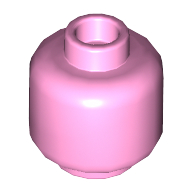 Lego Minifig Head [Plain] [Hollow Stud] / Bright Pink
