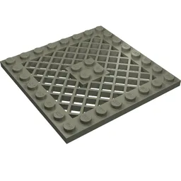 Plate Special 8 x 8 with Grille [No Hole in Center] / Dark Gray