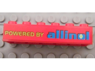 Lego Brick 2 x 6 with 'POWERED BY allinol' Pattern (Sticker) - Set 8484