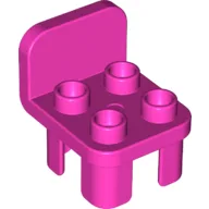 Duplo Chair with 4 Studs and Rounded Back / Dark Pink