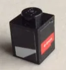 Brick 1 x 1 with 'e-tron' and White Trapezoid on Adjacent Sides Pattern Model Left Side (Stickers) - Set 75872