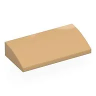 Brick Curved 2 x 4 x 2/3 No Studs, with Bottom Tubes / Warm Tan