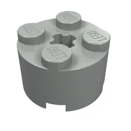 Brick Round 2 x 2 with Axle Hole / Light Gray