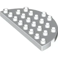 Duplo Plate Round 4 x 8 Semi-Circle / White
