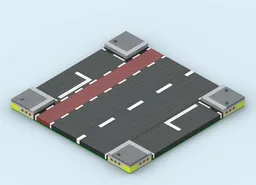 MILS Road Intersection 20 Studs Wide with Bike Path