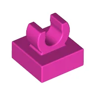 Tile Special 1 x 1 with Clip with Rounded Edges / Dark Pink