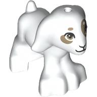 Lego Animal, Goat with Dark Tan Spots print / White
