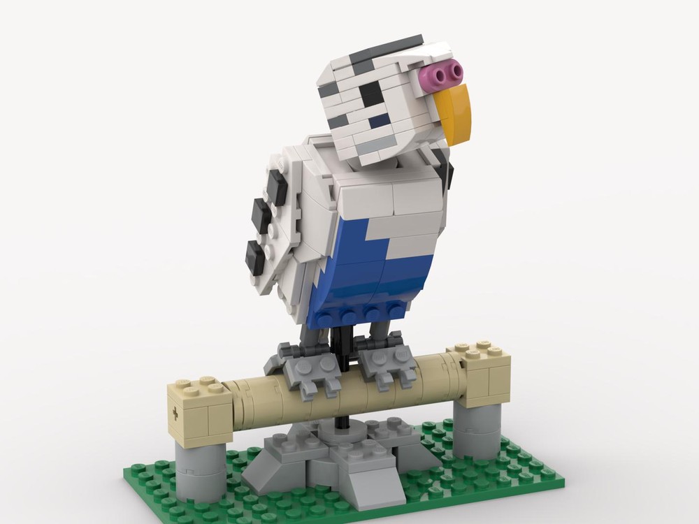 Lego Parakeet with Stand -White-