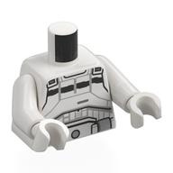 Lego Torso, AT-RT Driver Armor print, White Arms and Hands / White