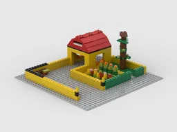 Barn with vergetable garden