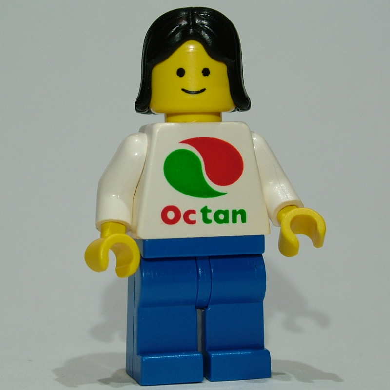 Lego White Torso Octan, Blue Legs, Black Hair