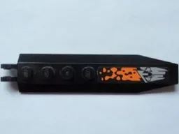 Hinge Plate 1 x 8 with Angled Side Extensions with Orange and Silver Pattern Model Left Side (Sticker) - Set 8112
