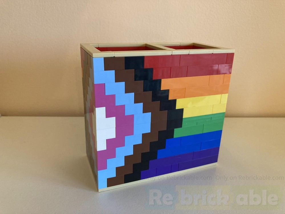 Lego Progress Pride Flag Pen Pot