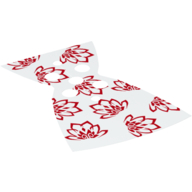 Lego Neckwear Cape, Rounded Bottom and Straight Collar with Red Flowers Print