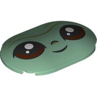 Lego Brick Round 4 x 6 x 2/3 with Face, Black Eyes (Grogu) print