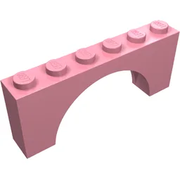 Brick Arch 1 x 6 x 2 - Thick Top with Reinforced Underside / Pink