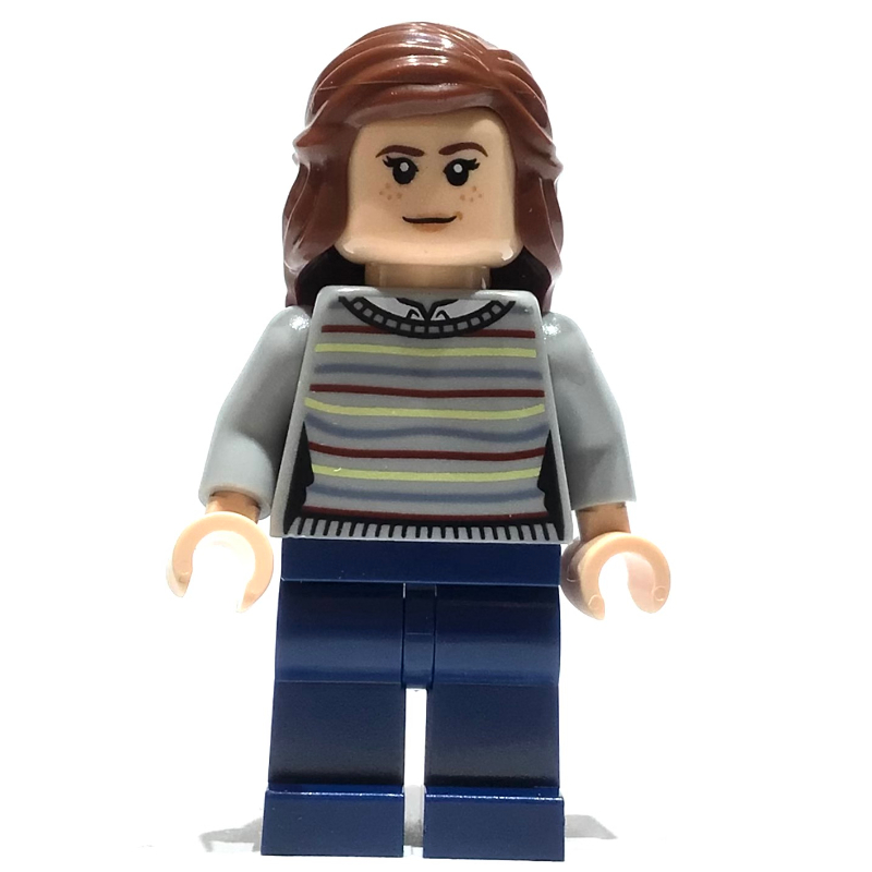 Lego Hermione Granger, Light Bluish Gray Sweater with Stripes, Dark Blue Legs