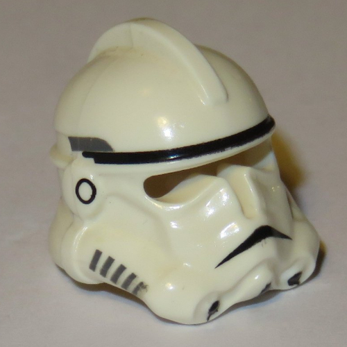 Lego Helmet Clone Trooper Phase 2, Open Front, Episode 3 Print / White