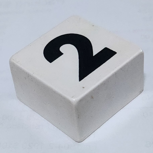 Lego Duplo Tile 2 x 2 x 1 with '2' Print