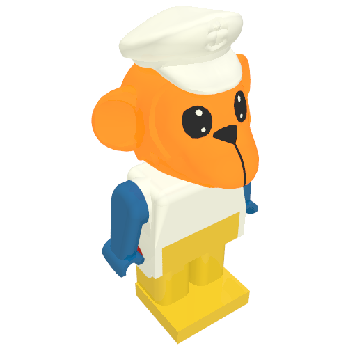 Lego Fabuland Figure Monkey 6 with White Hat / White