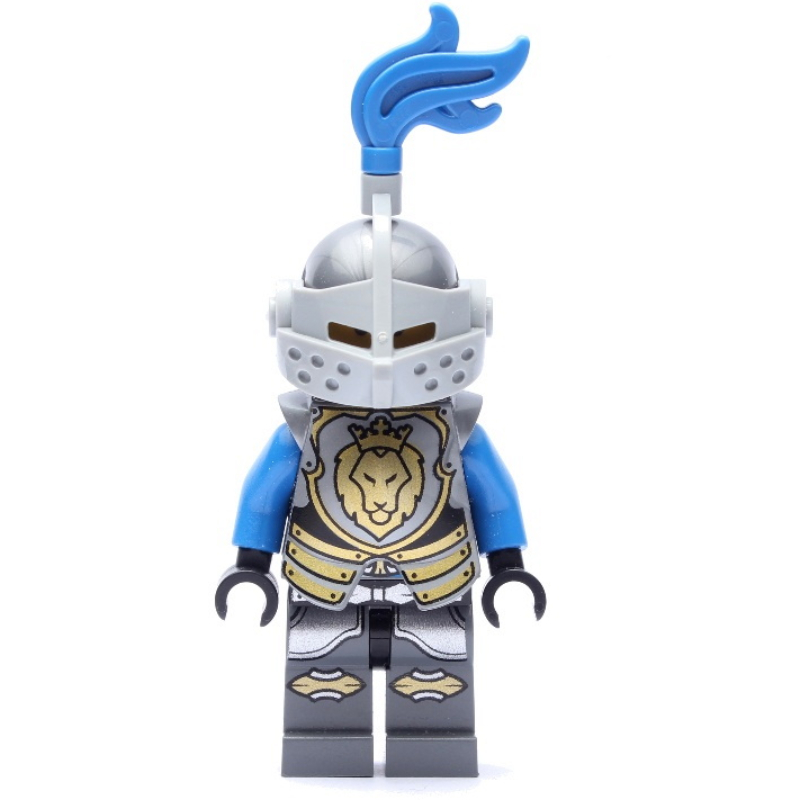 Lego Knight, Blue, Armor, Helmet with Visor and Blue Plume