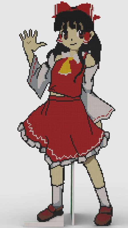Lego Life-Sized "Cutout" of Reimu from Touhou