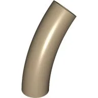 Brick Round 1 x 1 D. Tube with 45° Elbow and Axle Holes (Crossholes) at Each End / Dark Tan