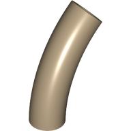 Lego Brick Round 1 x 1 D. Tube with 45° Elbow and Axle Holes (Crossholes) at Each End / Dark Tan