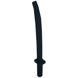 Weapon Sword / Katana / Shamshir with Uncapped Pommel [Square Guard] / Black