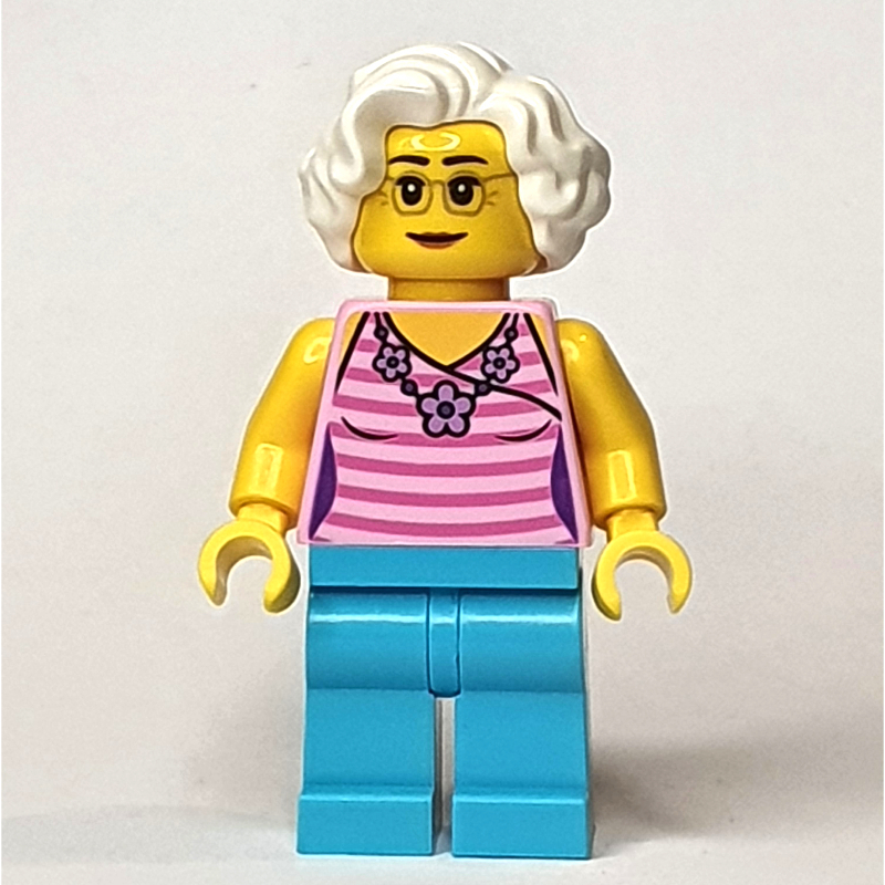 Lego Bright Pink, Medium Azure, White Hair