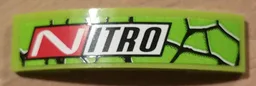 Slope, Curved 4 x 1 x 2/3 Double with Snake Skin and 'NITRO' Pattern (Sticker) - Set 9095