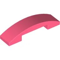 Brick Curved 4 x 1 Double, No Studs / Coral