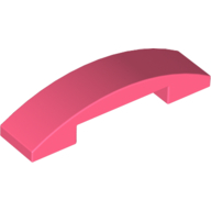 Lego Brick Curved 4 x 1 Double with No Studs / Coral