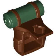Minifig Neckwear Backpack with Bedroll Dark Green Print / Reddish Brown