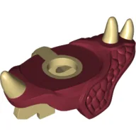 Minifig Neckwear Shoulder Pads with 3 Spikes and Spine with Dark Red Pads Print / Dark Red