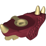 Lego Minifig Neckwear Shoulder Pads with 3 Spikes and Spine with Dark Red Pads Print / Dark Red