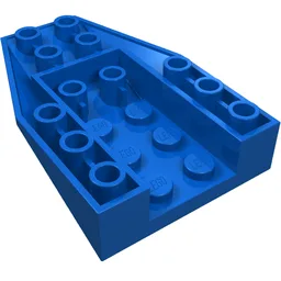 Brick Wedged, Sloped Inverted 6 x 4 with 2 Stud Connections / Blue