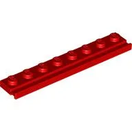 Plate Special 1 x 8 with Door Rail / Red